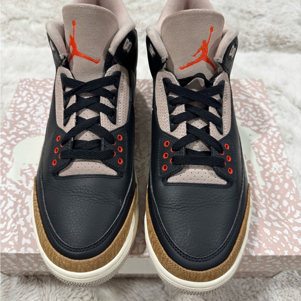 Jordan 3 Retro Black and Orange Sneakers